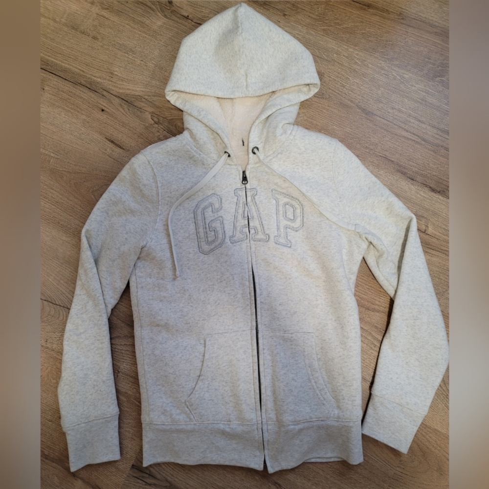 Gap Heather grey/white sherpa fleece lined women's sweater size xs
